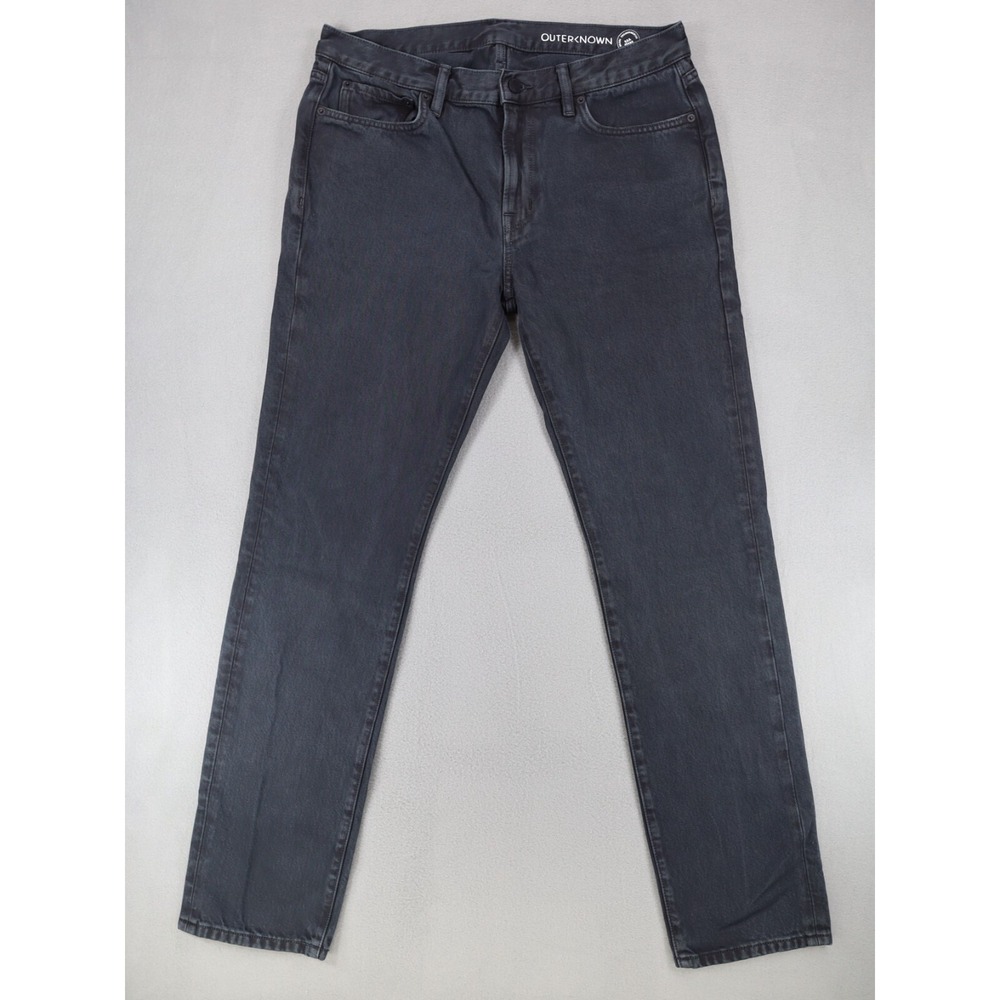 Outerknown S.E.A. Tapered Fit Jeans Mens 32x32 Gray Black Denim Cotton